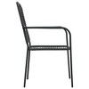 vidaXL Set of 4 Patio Chairs - Modern Retro Style Outdoor Seating, Durable Black Cotton Rope and Powder-Coated Steel, Suitable for Garden, Deck, Patio - 4 of 4