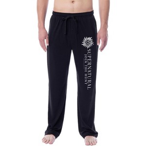 Supernatural Mens' Join The Hunt Anti-Possession Sleep Pajama Pants Black - 1 of 3