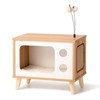 Mewoofun Large Cat House Wooden Cat TV Condo Cat Bed Indoor,with Scratching Pad and Cushion, Brown, 19.7"x15.7"x11.4" - 4 of 4
