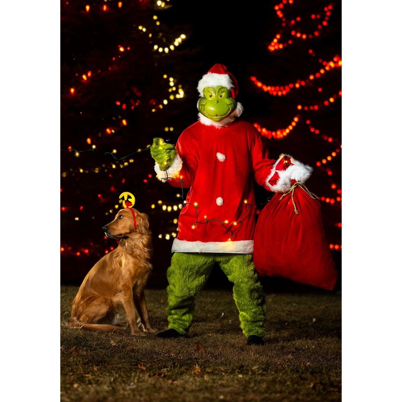 HalloweenCostumes.com Dr. Seuss The Grinch Santa Deluxe Costume with Mask, 5 of 8