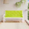 vidaXL Indoor/Outdoor Bench Cushions 2 pcs, Non-slip, Water-Repellent, Bright Green 59.1"x19.7"x2.8" - 3 of 4