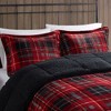 Sapphtopaz 4-Piece King Sheet Set, Plush Alternative Comforter Set, Sheets King Size Bed Set, Bedding with Decorative Pillow -Red & Black - 4 of 4