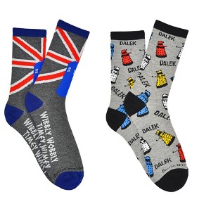 Doctor Who Tardis & Daleks 2 Pair Pack Crew Socks - 1 of 1