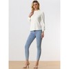 Allegra K Women's Texture Long Sleeve Casual Office Ruffled Mock Neck Tops - 4 of 4