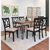 Roundhill Furniture Arroyo Dining Set, Hairpin Dining Table with 6 Cross-back Chairs, Black, 7-Piece - 3 of 4