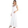 24seven Comfort Apparel V Neck Sleeveless Maternity Maxi Dress with Belt - 2 of 4