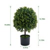 20 Inch Artificial Topiary Ball Tree Set of 2, Faux Potted Boxwood Topiary Plant, Fake Shrubs Tree in Pot for Front Door Home Balcony Backyard - 2 of 4