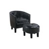 Upholstered Accent Chair with Round Backrest, Ottoman and Curved Barrel-Style Design for Living Room - 3 of 4