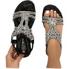 Clotth Women's Floral Flat Sandals - Elastic Strap for Summer Beach, Sparkling Jeweled Bohemian Flats,Sandals with Non Slip Shoes - 2 of 4
