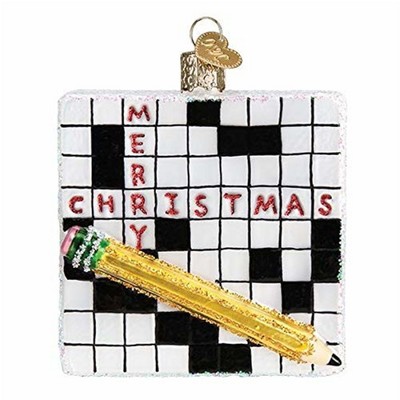 Old World Christmas Glass Blown Ornament, Crossword Puzzle