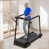 NAYSAYE Walking Treadmill for Home Extended Handrails Foldable Portable Fitness Equipment for Seniors, Black and Orange, 51.2"*24"*42.6" - 2 of 4