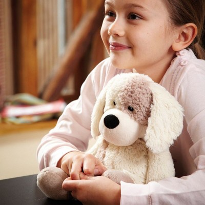 Cream and Brown Microwavable Plush Puppy Dog