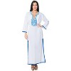 LA LEELA women's Vacation Casual Swim Holiday Beachwear Summer Swimsuit Cover ups Long Beach Dress Robe for Women Medium-Large White, Solid - 4 of 4