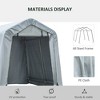 6' x 8' Carport Portable Garage, Heavy Duty Storage Tent, Patio Storage Shelter w/ Anti-UV PE Cover and Double Zipper Doors, for Motorcycle Bike - 4 of 4