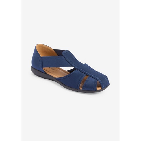 Comfortview Women's Wide Width The Cheryl Flat - 8 WW, Blue