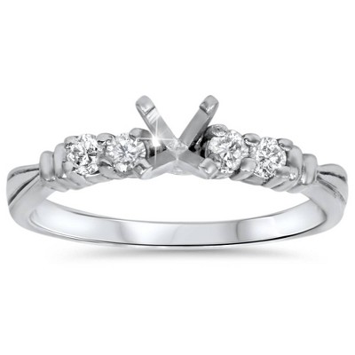 Pompeii3 1/3ct Diamond Engagement Semi Mount Ring Setting 14K