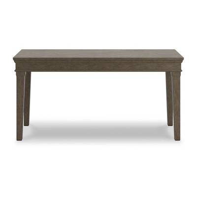 Gray Transitional Desk with Hutch and USB Ports