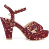 Perphy Women's Floral Platform Slingback Chunky High Heels Sandals - 4 of 4