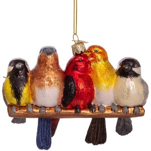 Kurt Adler Noble Gems Glass Ornament for Christmas Tree, Songbirds on a Branch - 1 of 4