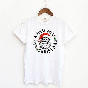 Simply Sage Market Women's Holly Jolly Santa Short Sleeve Garment Dyed Tee - 1 of 2