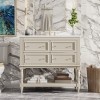 Bathroom Vanity With Medicine Cabinet,Bathroom Mirror Cabinet With Adjustable Shelf,Bathroom Floor Cabinet With Drawers-Cuddlewood - 3 of 4