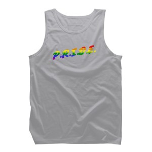 Adult Design By Humans Rainbow Colored Pride Letters By EsskayDesigns Tank Top - 1 of 2