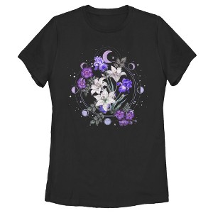 Women's Lost Gods Floral Moon T-Shirt - 1 of 4