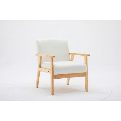 NicBex Linen Accent Chair,Upholstered Living Room Chairs with High Backrest and Solid Wood Arms,Cozy Armchair,Accent Chairs for Living Room
