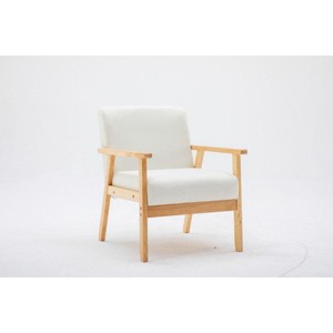 NicBex Linen Accent Chair,Upholstered Living Room Chairs with High Backrest and Solid Wood Arms,Cozy Armchair,Accent Chairs for Living Room - 1 of 4