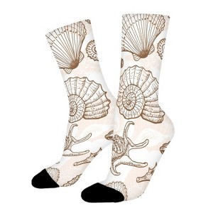 Sea Element Women Printed Crew Socks Funny Funky Socks Soft Polyester Novelty Gifts for Artists Men - 1 of 1