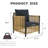 Coolbibila-PE Wicker Sofa Set Brown, 2 Pieces Single Sofa With Gray Cushion, Patio Furniture Set 2 Piece, Accent Chairs For Outdoor - 4 of 4