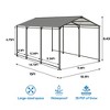 Gulches 10x15ft Heavy Duty Metal Carport with Galvanized Steel Roof and Frame, Outdoor Storage Canopy for Cars, Boats, and Trucks - Gray - 2 of 4