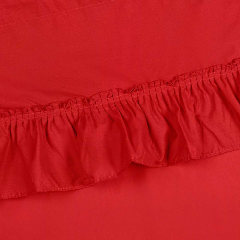 Ellis Stacey 1.5" Rod Pocket High Quality Fabric Solid Color Window Ruffled Filler Valance 54"x13" Red, 3 of 4