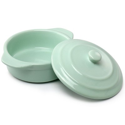 Mint Stoneware Round Mini Casserole with Lid