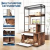Hidden Cat Litter Box Furniture with Storage Rack, Metal 2-in-1 Pets Furniture with Shelf Corridor Cushioned Mat, Cat Scratching Post - 4 of 4
