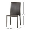 GDFStudio Baron Contemporary Upholstered Stacking Dining Chairs (Set of 4) - 3 of 4
