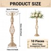 10 Pcs Metal Flower Arrangement Stand, 20 Inch Tall Pillar Candles Holder Set, Wedding Flower Centerpieces Stand, Flower Vase for Table Decor - 3 of 4