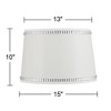 Springcrest White Medium Drum Lamp Shade with Crystal Trim 13" Top x 15" Bottom x 10" High x 10" Slant (Spider) Replacement - 4 of 4