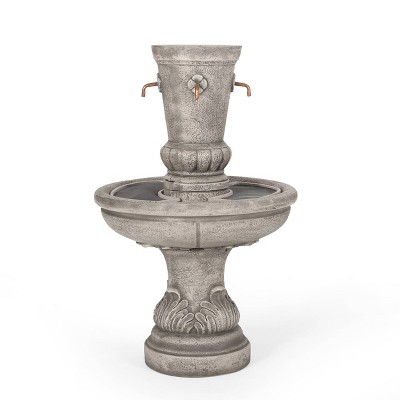 Frederick Outdoor 4 Spout Fountain - Light Brown - Christopher Knight Home