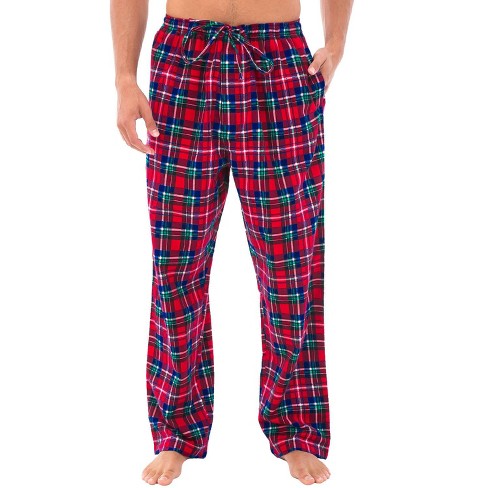 ADR Men's Cotton Flannel Pajama Pants, Winter PJ Bottoms Christmas Plaid  Large