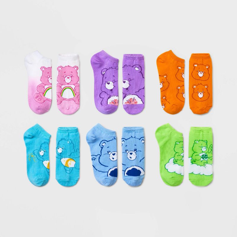 Women&#39;s Care Bears 6pk Low Cut Socks - Assorted Colors 4-10, 1 of 3
