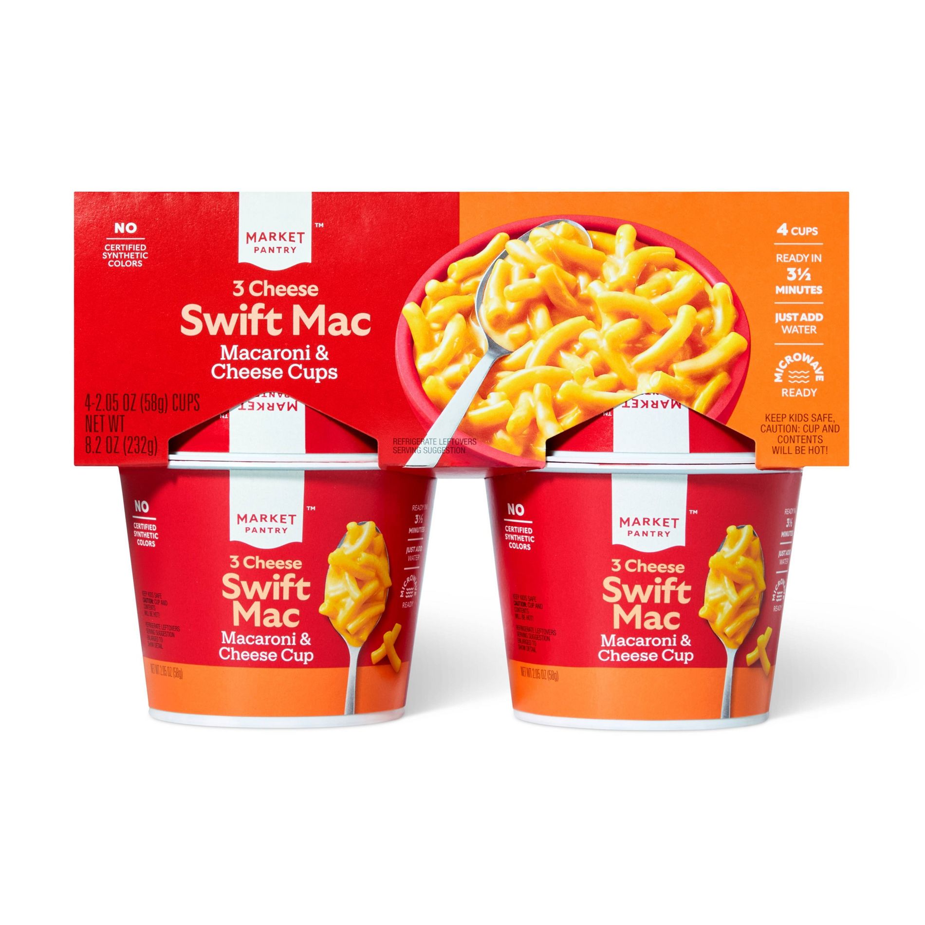 Three-Cheese Swift Mac Macaroni and Cheese Cups - 8.2oz/4ct - Market Pantry™