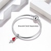 Red Rose Flower Charm European Bead Sterling Silver Ginger Lyne Collection - 3 of 4