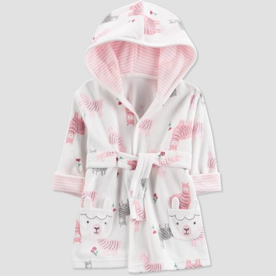 Baby Girls' Llama Bath Robe - Just One You® made by carter's Pink/White