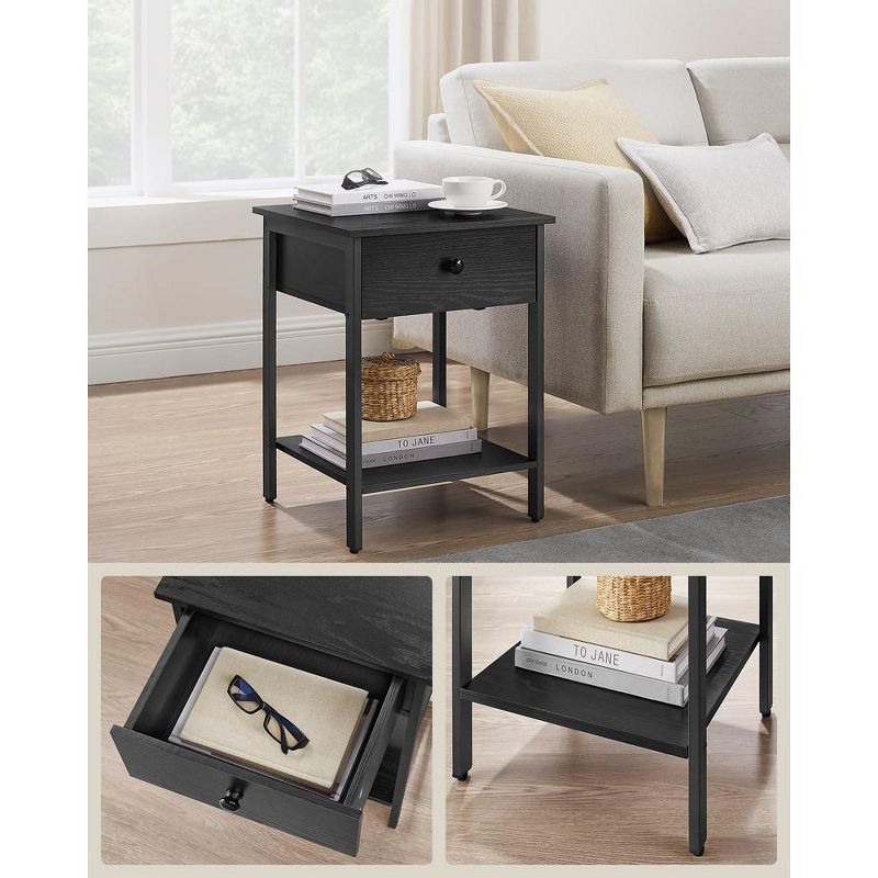 VASAGLE Nightstands Set of 2, Bedside Tables with Drawer, Side Tables, End Tables, 4 of 6