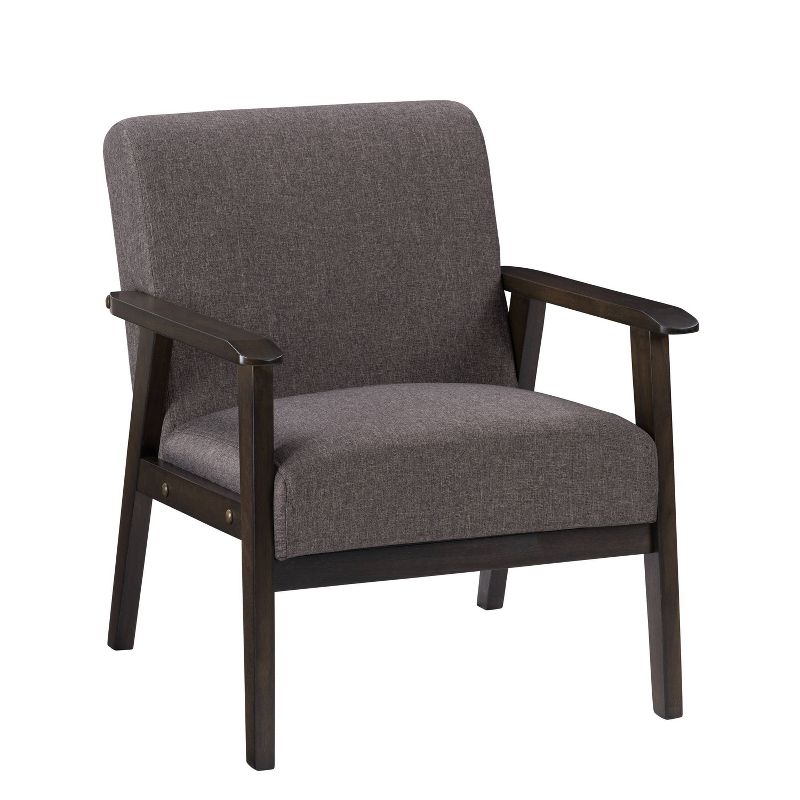 Greyson Wood Armchair Charcoal Brown - CorLiving, 2 of 12