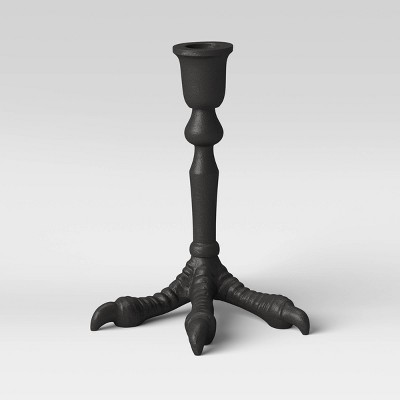 6" x 4.6" Aluminum Bird Leg Candle Holder Black - Threshold™