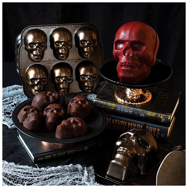 Nordic Ware Haunted Skull Pan - Brown, 4 of 8