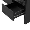 ORRD 60" Sideboard 3 Doors, 3 Drawers, Semi-Open Design Ash Veneer MDF, Back Circular Cutout Versatile Storage for Home - 3 of 4