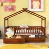 Full/Twin Size Wooden House Bed with Two Drawers 4L - ModernLuxe - 2 of 4